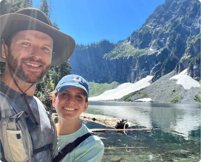 Matt Ostrowski and his wife in the great outdoors